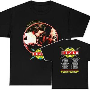 Tesla 1989 Official Music Tour T-Shirt, Unisex Rock Concert Tee 92